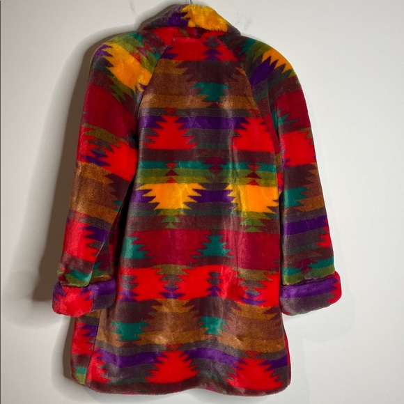 Donny Brook | Women’s 80’s Western Aztec Print Plush Teddy Coat Size Medium USA - Picture 7 of 7